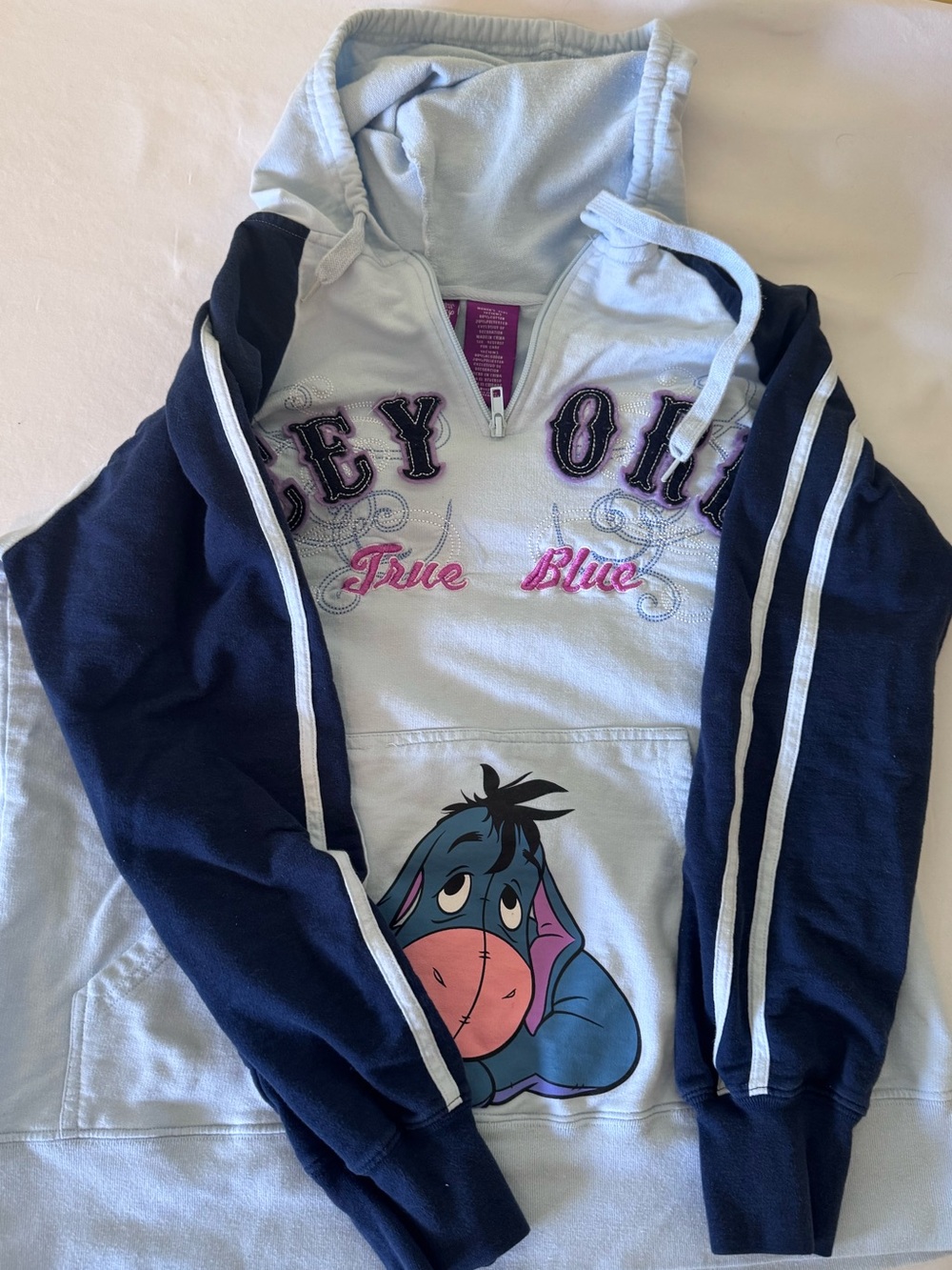 Disney Eeyore Y2K Colorblock Hoodie 1XL
